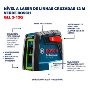 Nivel láser verde GLL 2-12 G alcance 12m con soporte